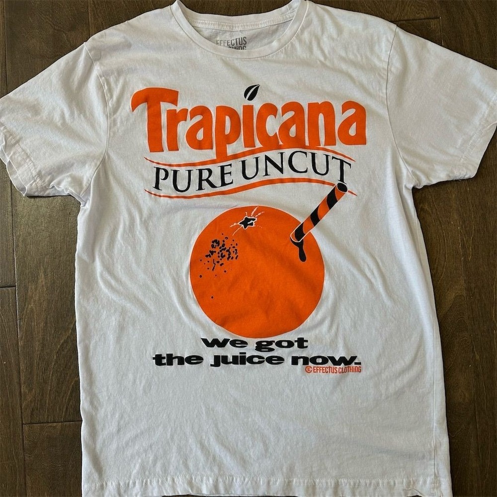 Effectus Clothing T-Shirt Mens L White Trapicana Graphic Print Short